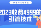 2023收费4999的引流技术，大有学堂飘老师